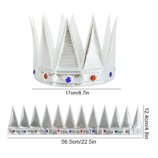 Yumuşak Gümüş Kral Tacı 55 cm